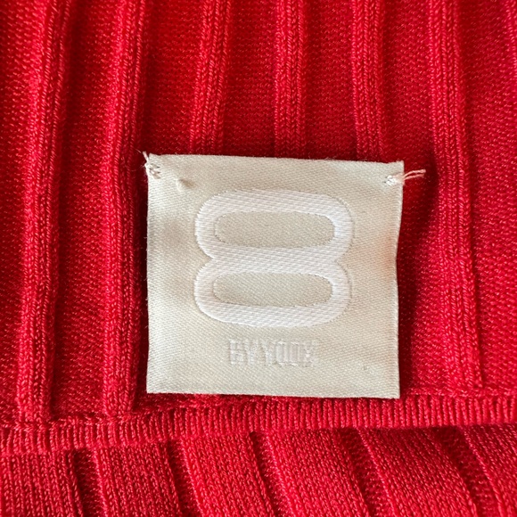 NWT 8 by YOOX Red Ribbed Bodysuit Fitted Stretchy - Picture 4 of 9